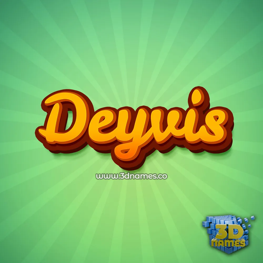 deyvis in Green Rays style - 3D name wallpaper
