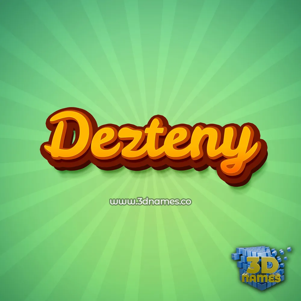 dezteny in Green Rays style - 3D name wallpaper