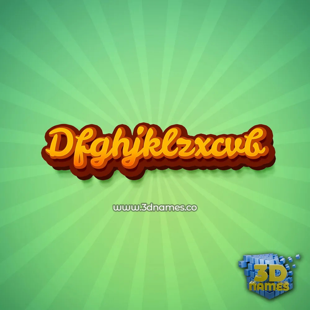 dfghjklzxcvb in Green Rays style - 3D name wallpaper