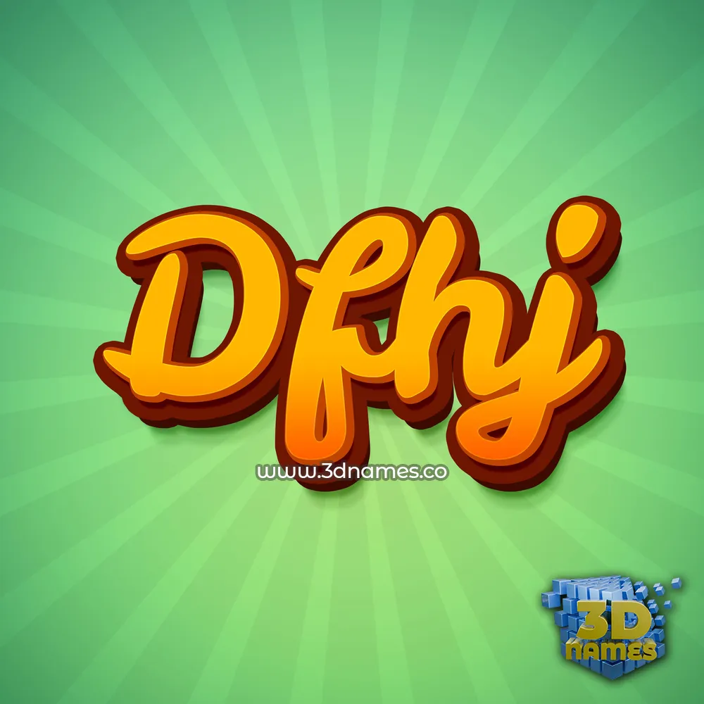 dfhj in Green Rays style - 3D name wallpaper