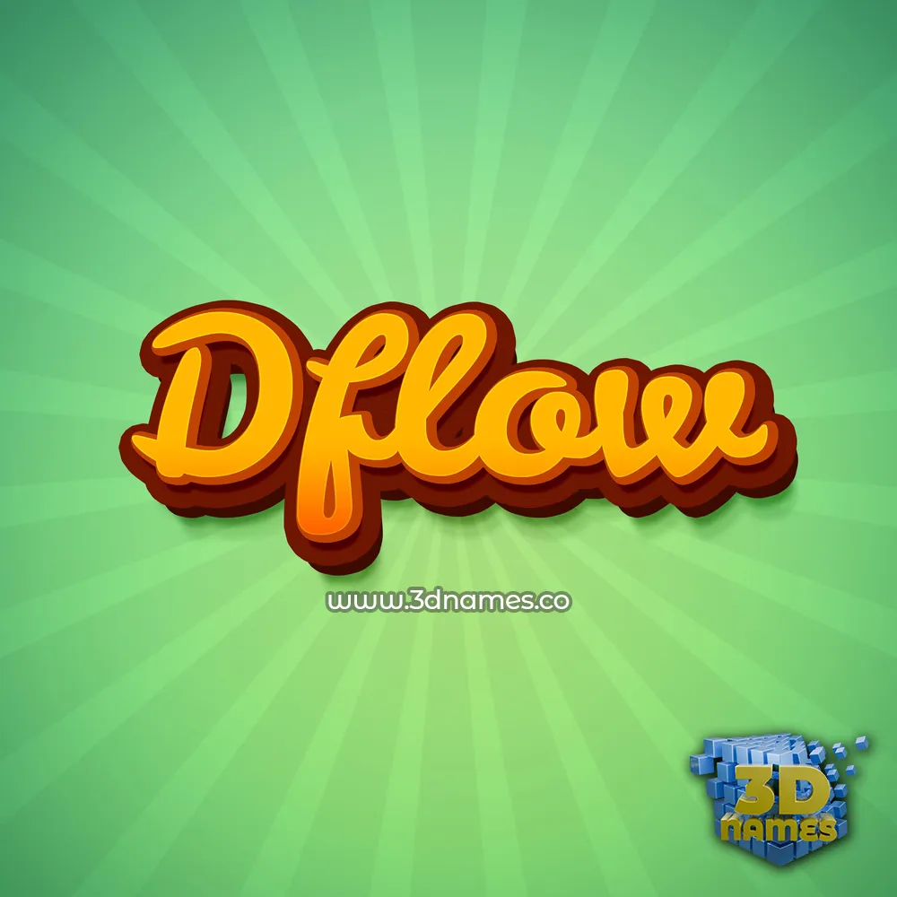 dflow in Green Rays style - 3D name wallpaper