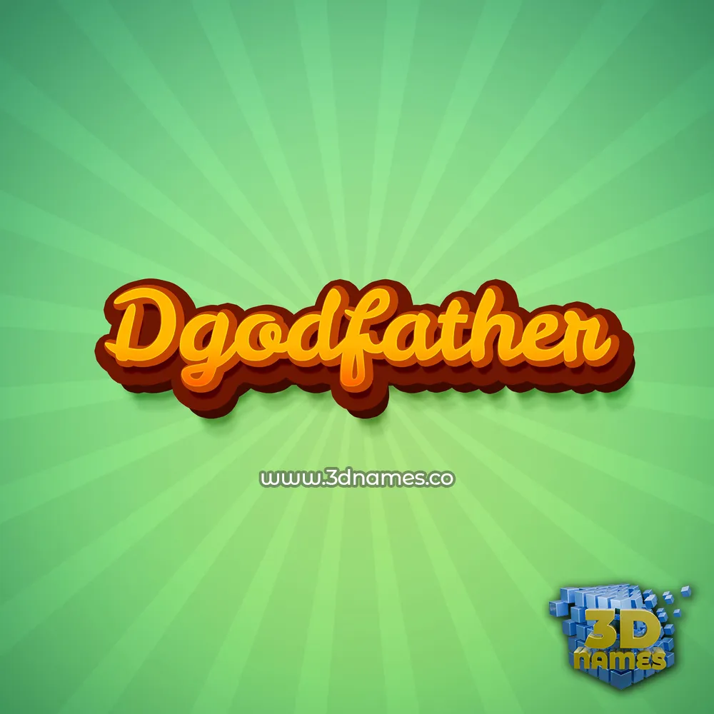 dgodfather in Green Rays style - 3D name wallpaper