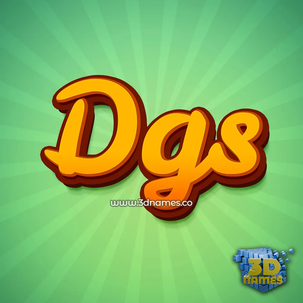 dgs in Green Rays style - 3D name wallpaper