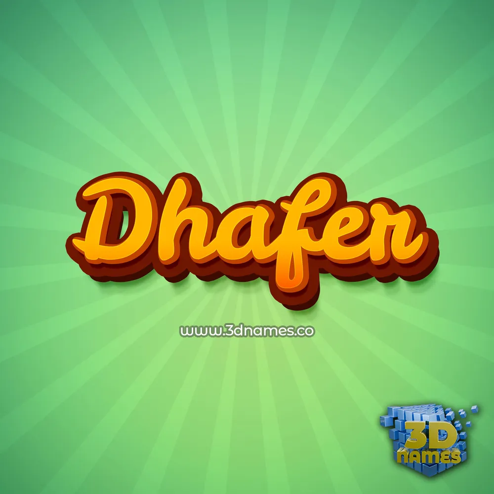 dhafer in Green Rays style - 3D name wallpaper