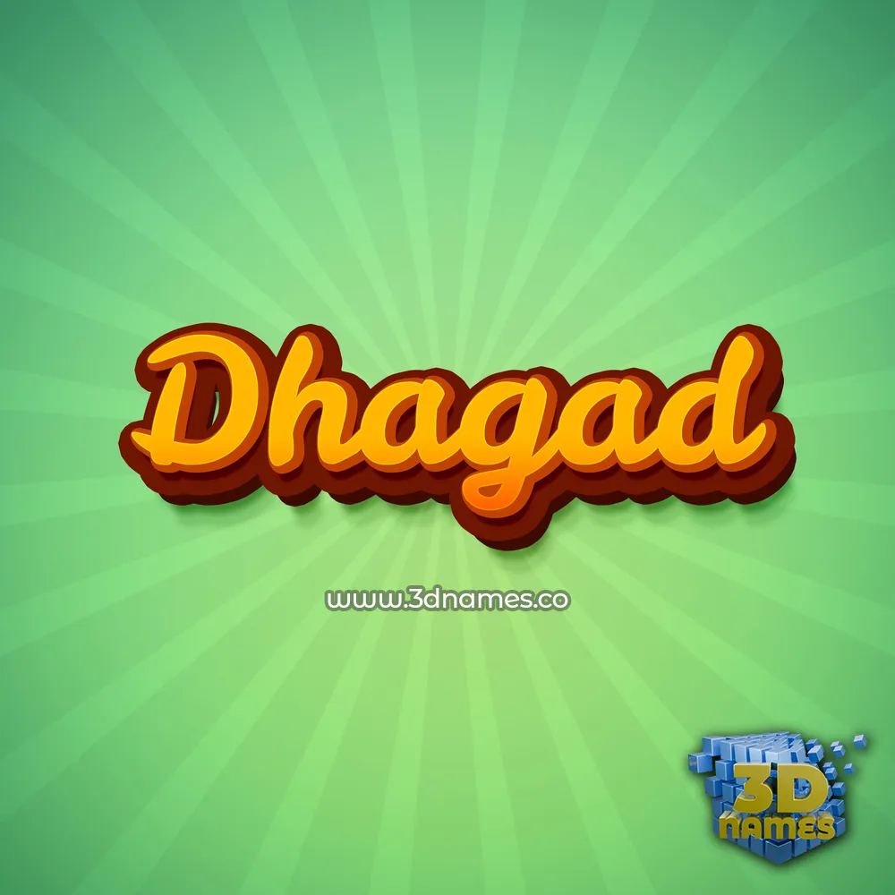 dhagad in Green Rays style - 3D name wallpaper