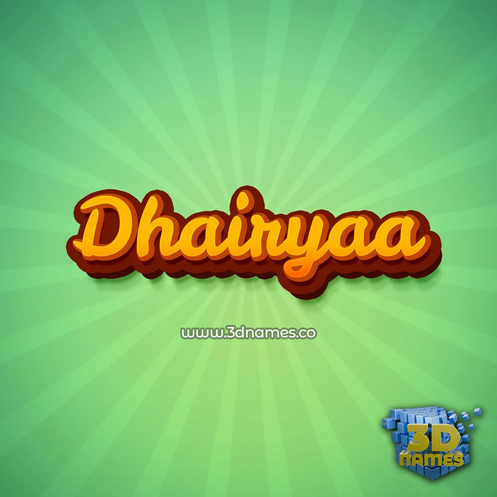 dhairyaa in Green Rays style - 3D name wallpaper