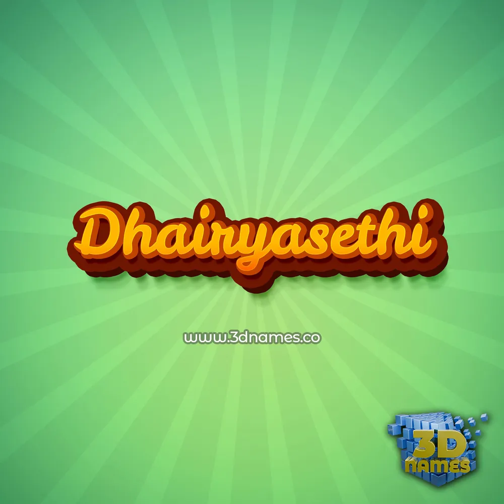 dhairyasethi in Green Rays style - 3D name wallpaper