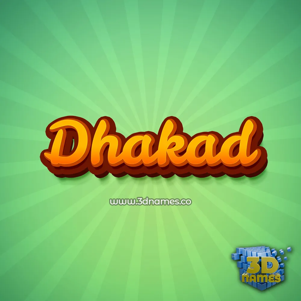 dhakad in Green Rays style - 3D name wallpaper