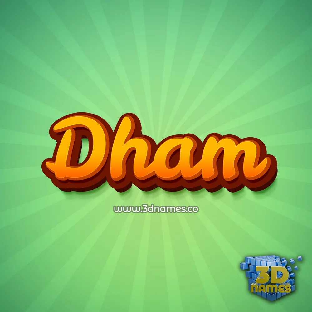 dham in Green Rays style - 3D name wallpaper