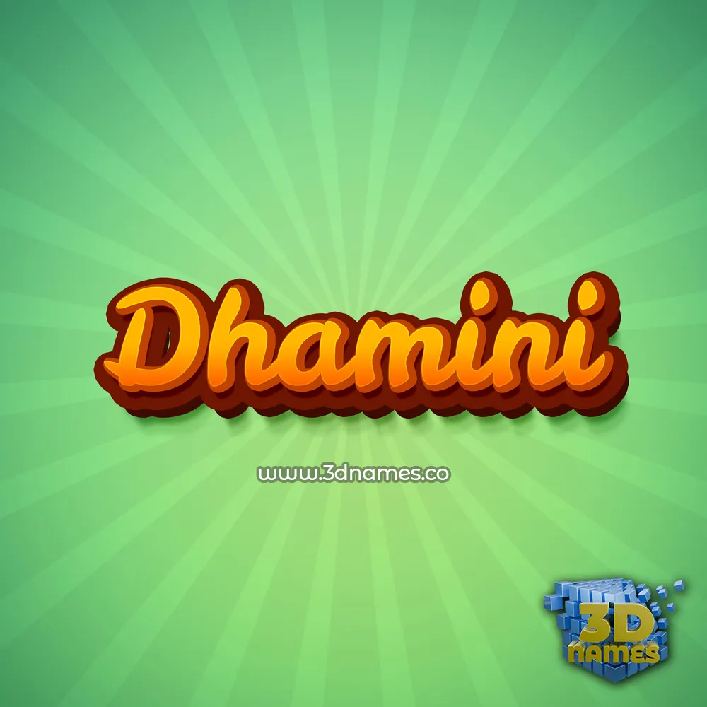 dhamini in Green Rays style - 3D name wallpaper