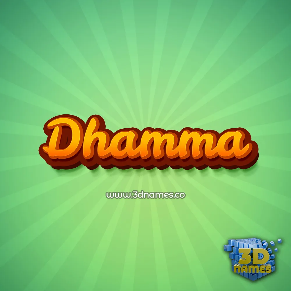 dhamma in Green Rays style - 3D name wallpaper