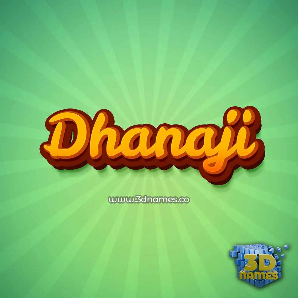dhanaji in Green Rays style - 3D name wallpaper
