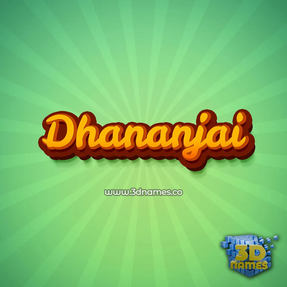 dhananjai in Green Rays style - 3D name wallpaper