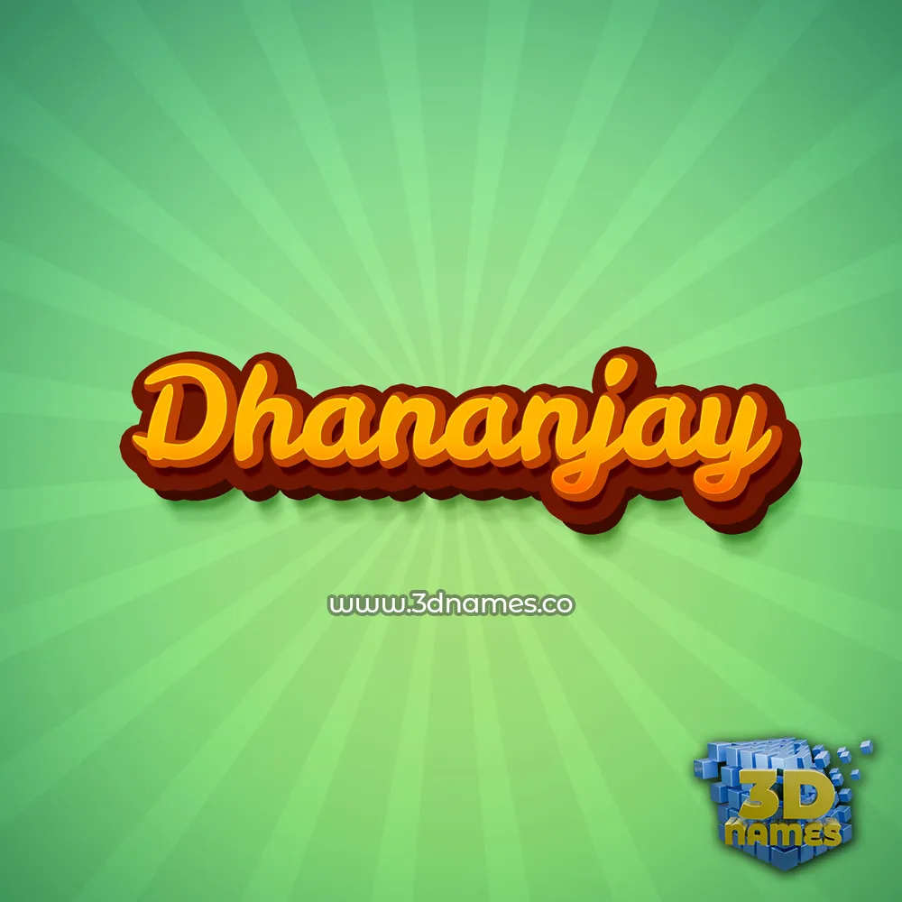 dhananjay in Green Rays style - 3D name wallpaper