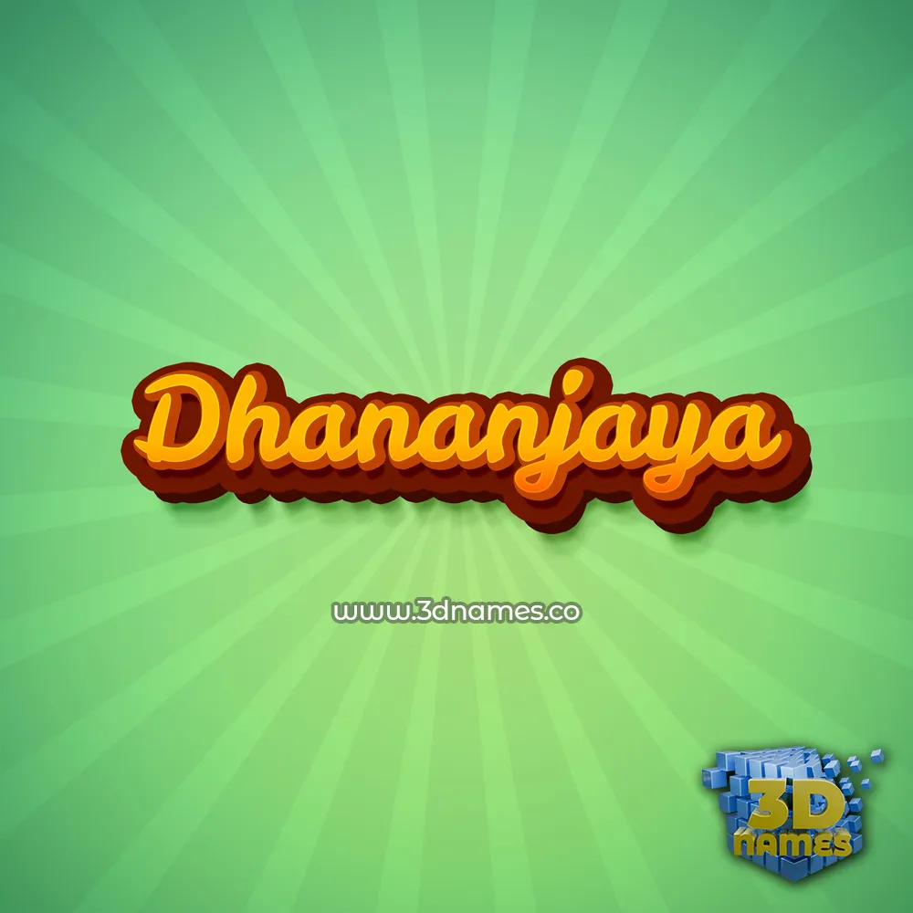 dhananjaya in Green Rays style - 3D name wallpaper