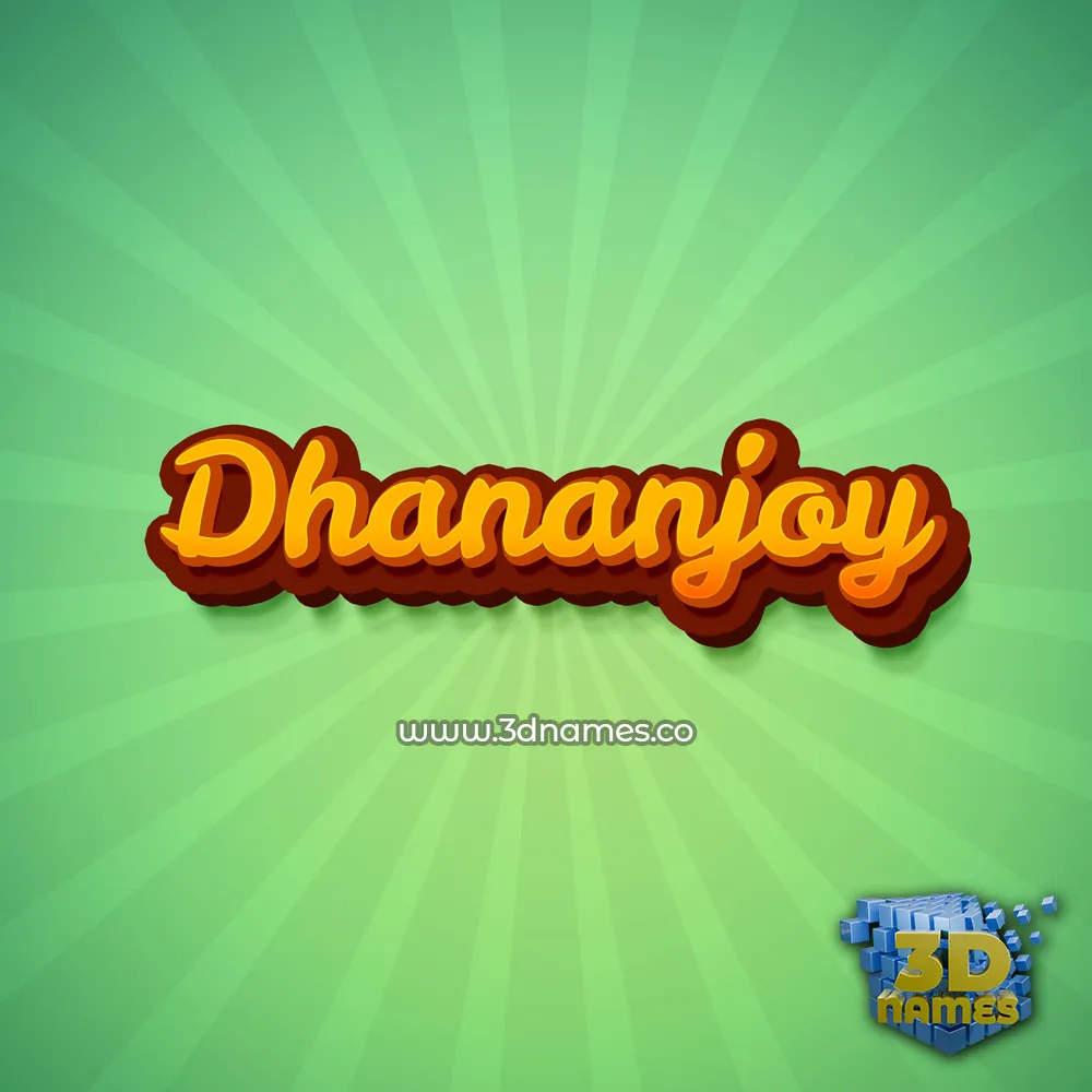 dhananjoy in Green Rays style - 3D name wallpaper