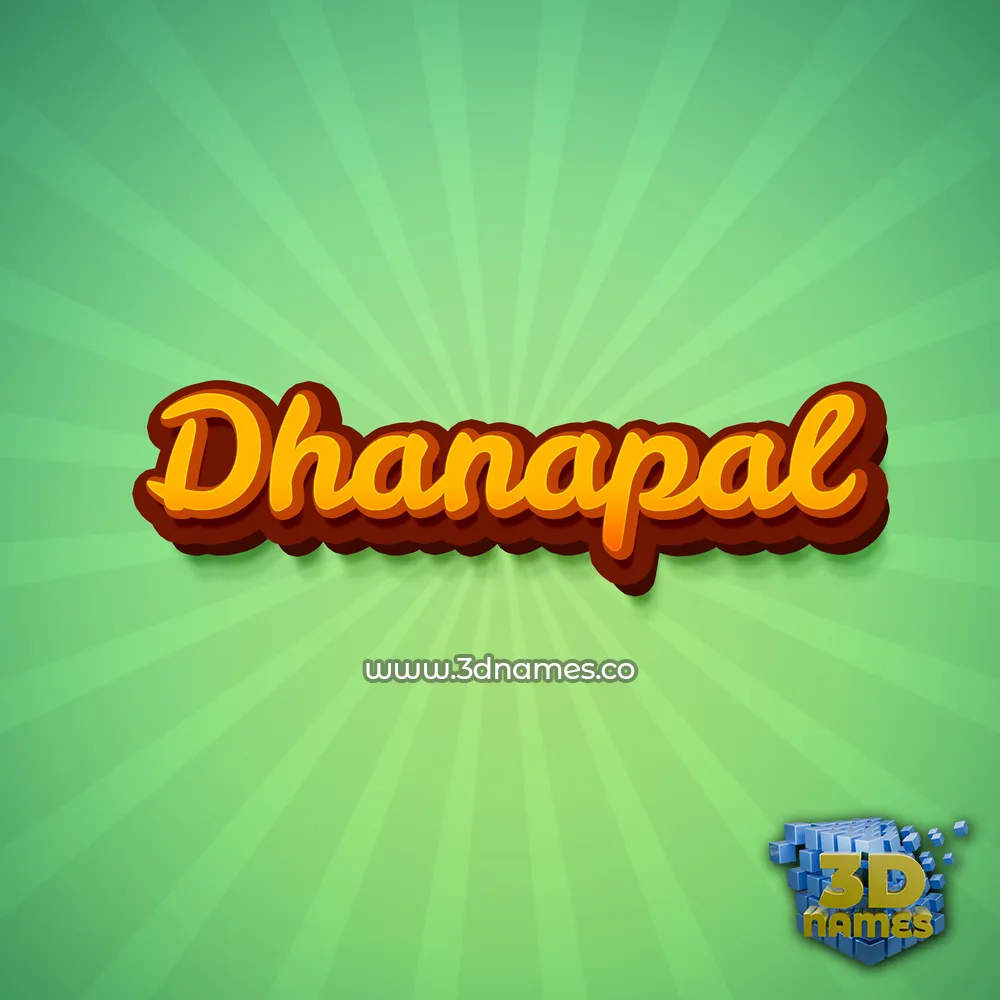 dhanapal in Green Rays style - 3D name wallpaper