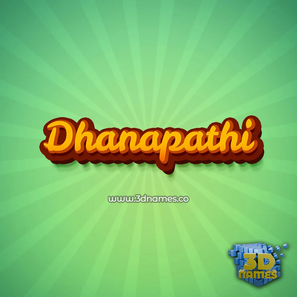 dhanapathi in Green Rays style - 3D name wallpaper