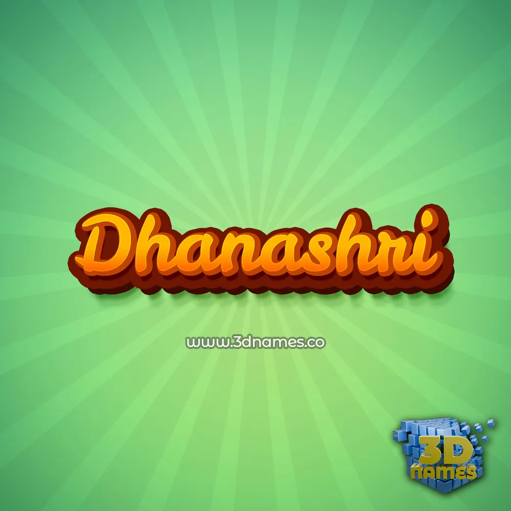 dhanashri in Green Rays style - 3D name wallpaper