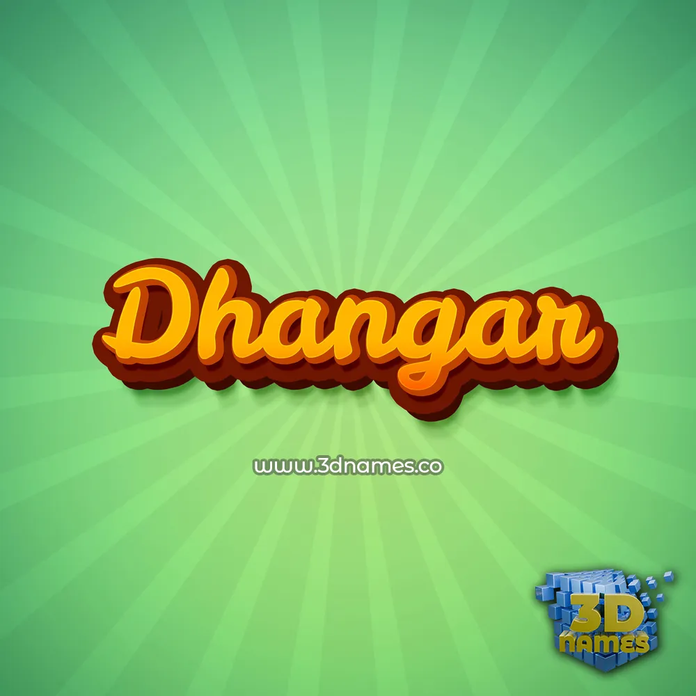 dhangar in Green Rays style - 3D name wallpaper