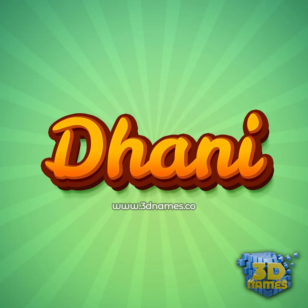dhani in Green Rays style - 3D name wallpaper