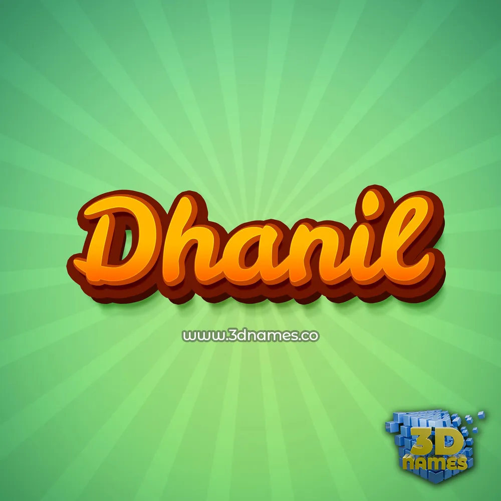 dhanil in Green Rays style - 3D name wallpaper