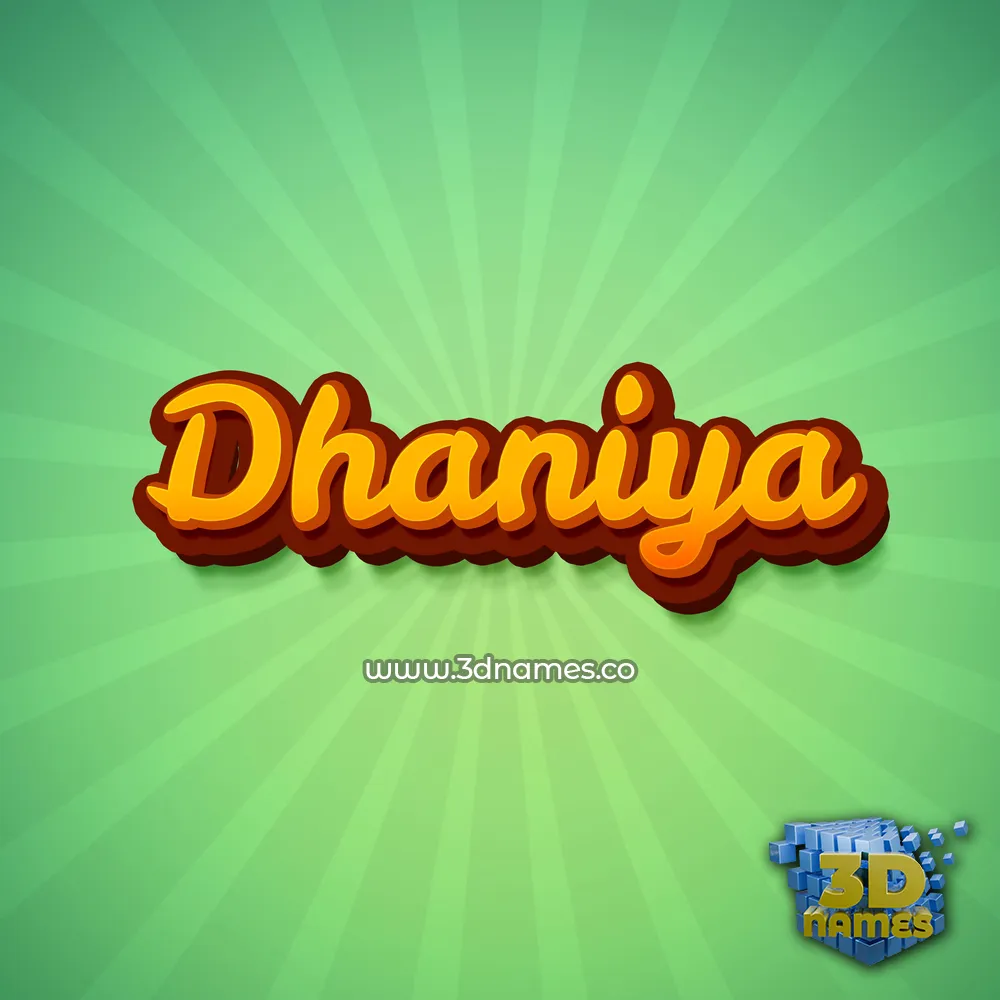 dhaniya in Green Rays style - 3D name wallpaper