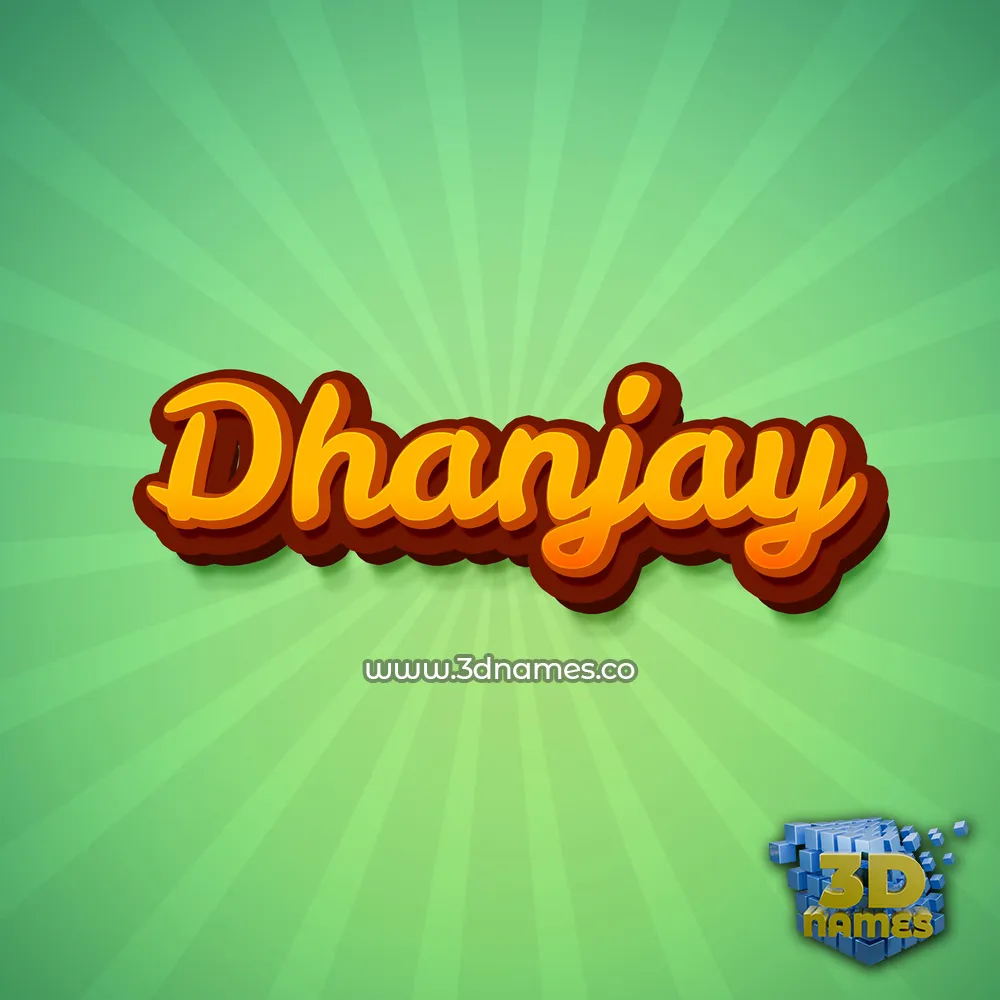 dhanjay in Green Rays style - 3D name wallpaper