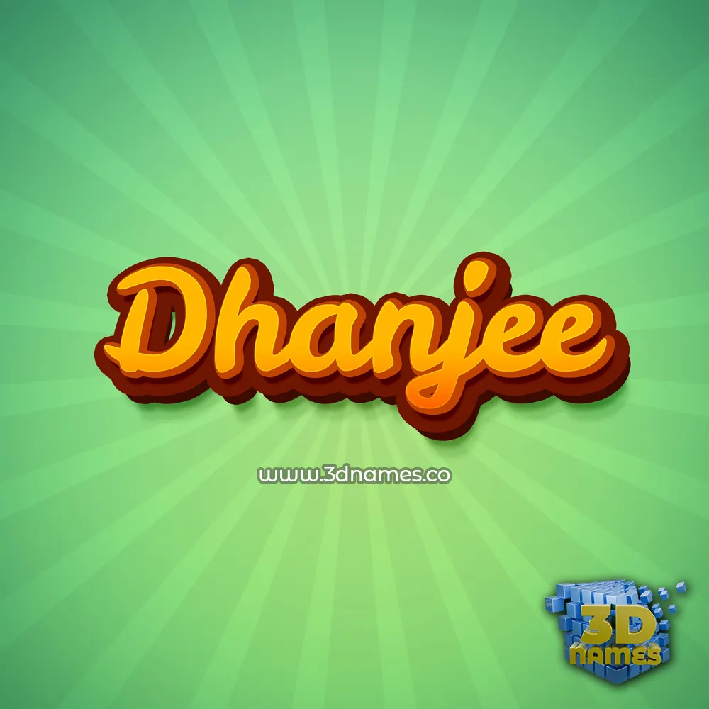 dhanjee in Green Rays style - 3D name wallpaper