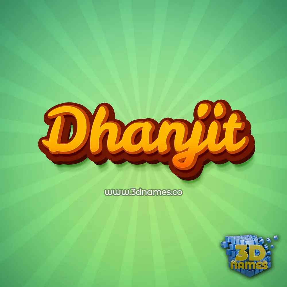 dhanjit in Green Rays style - 3D name wallpaper
