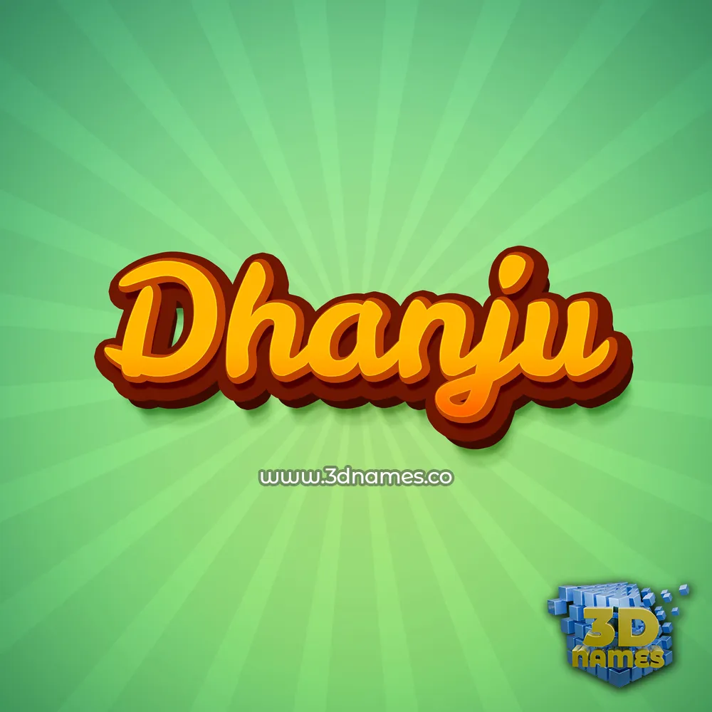 dhanju in Green Rays style - 3D name wallpaper