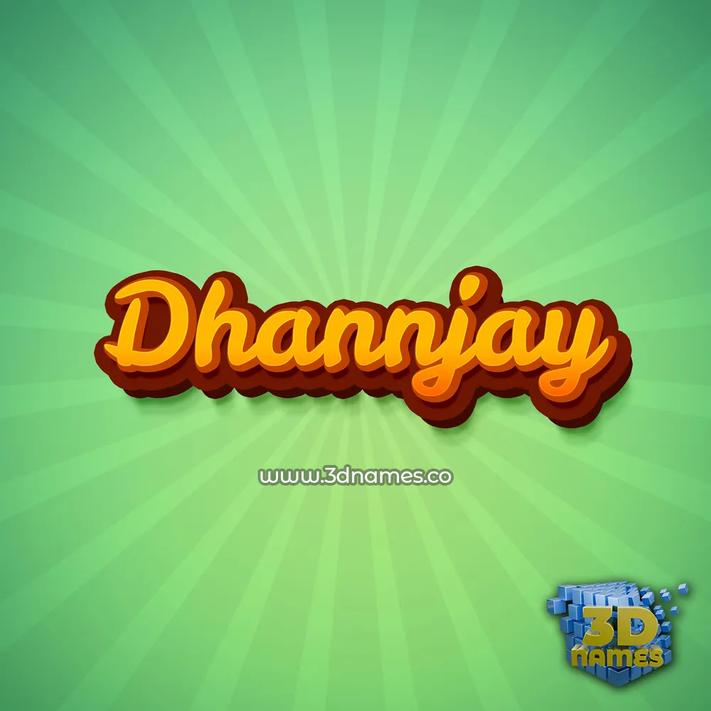 dhannjay in Green Rays style - 3D name wallpaper