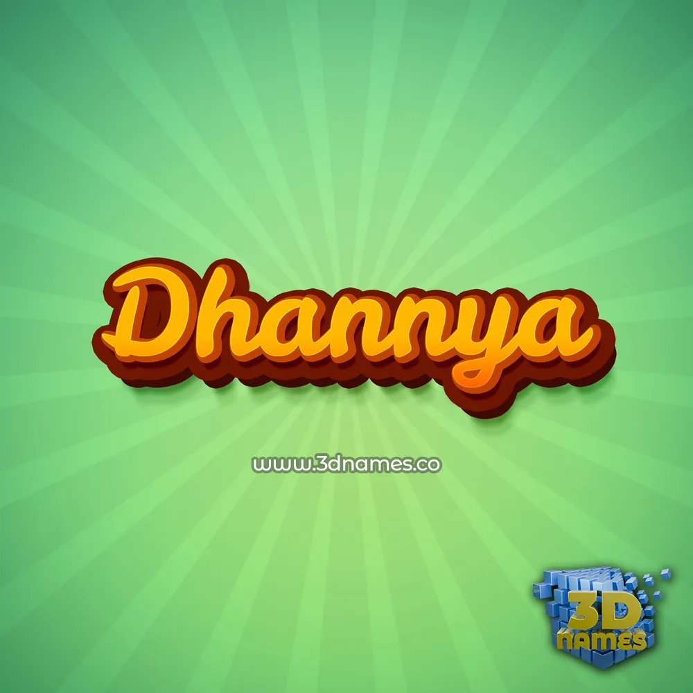 dhannya in Green Rays style - 3D name wallpaper
