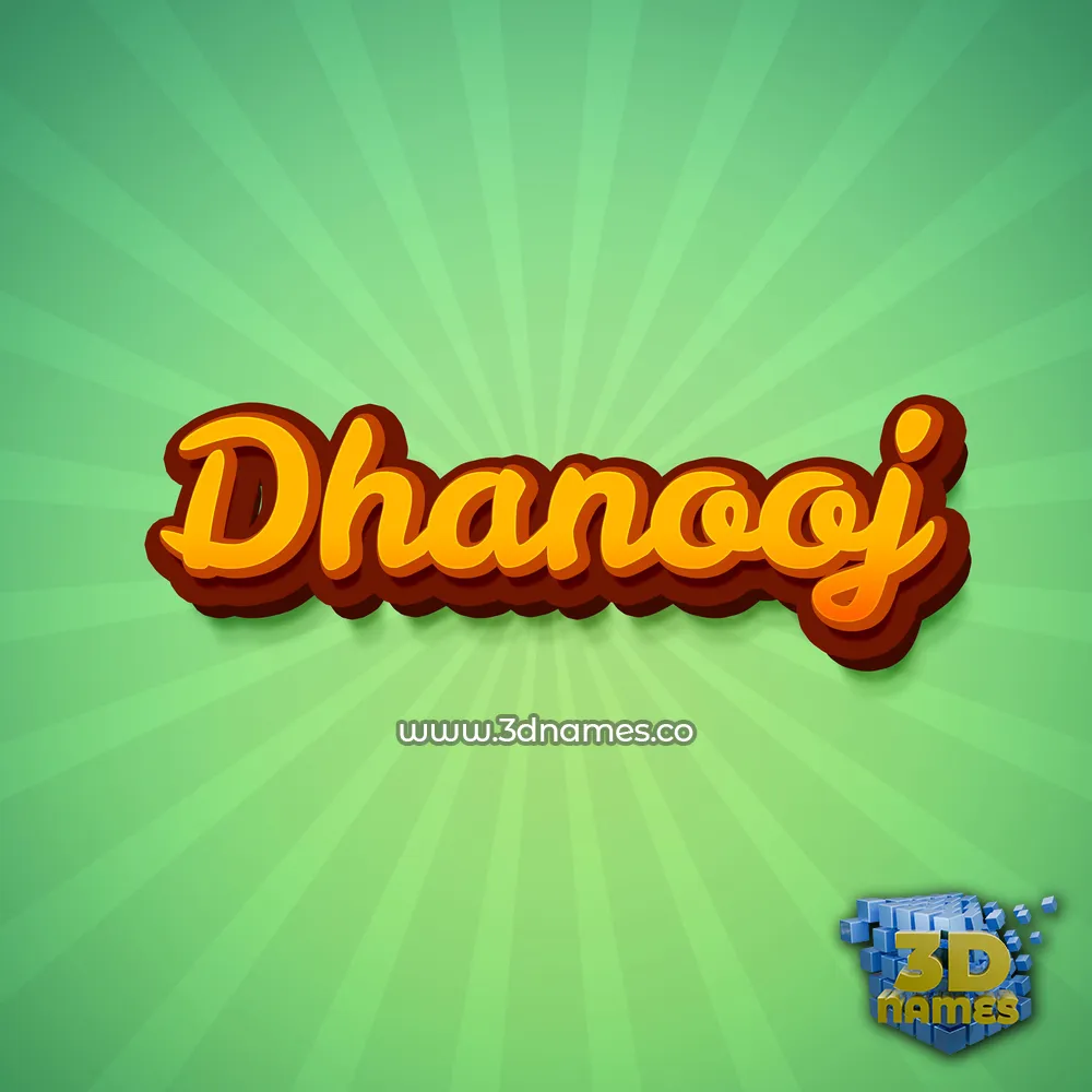 dhanooj in Green Rays style - 3D name wallpaper