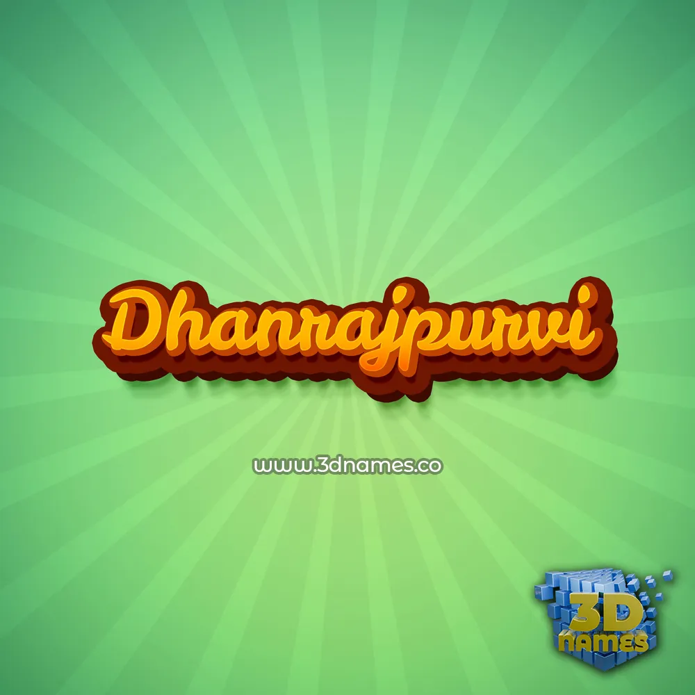 dhanrajpurvi in Green Rays style - 3D name wallpaper