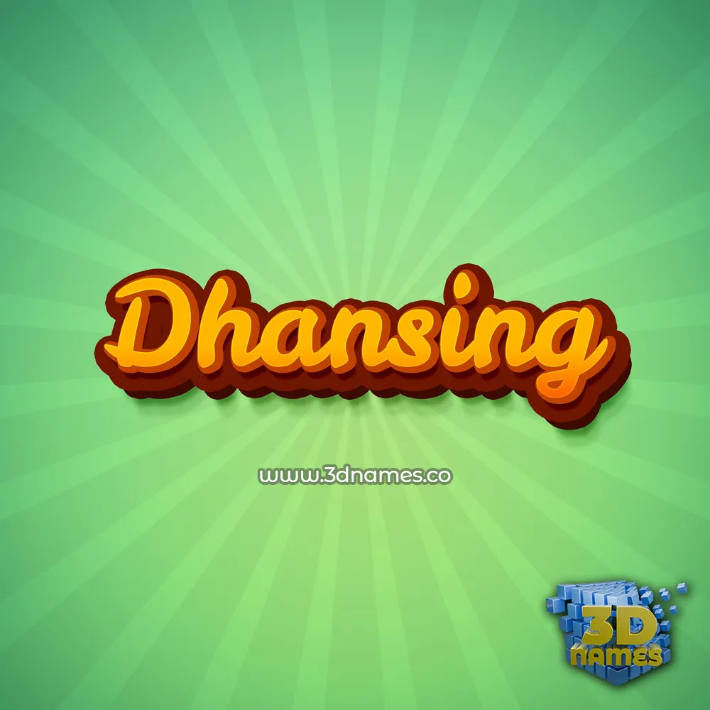 dhansing in Green Rays style - 3D name wallpaper