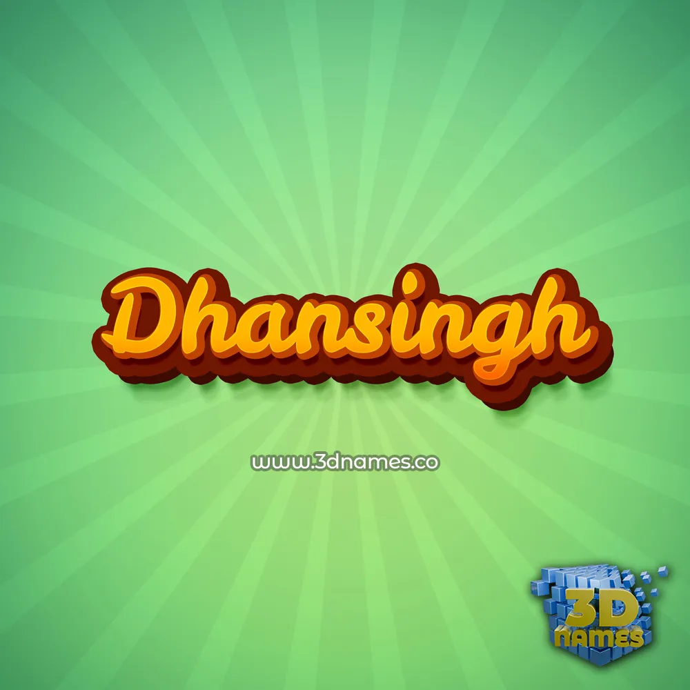 dhansingh in Green Rays style - 3D name wallpaper