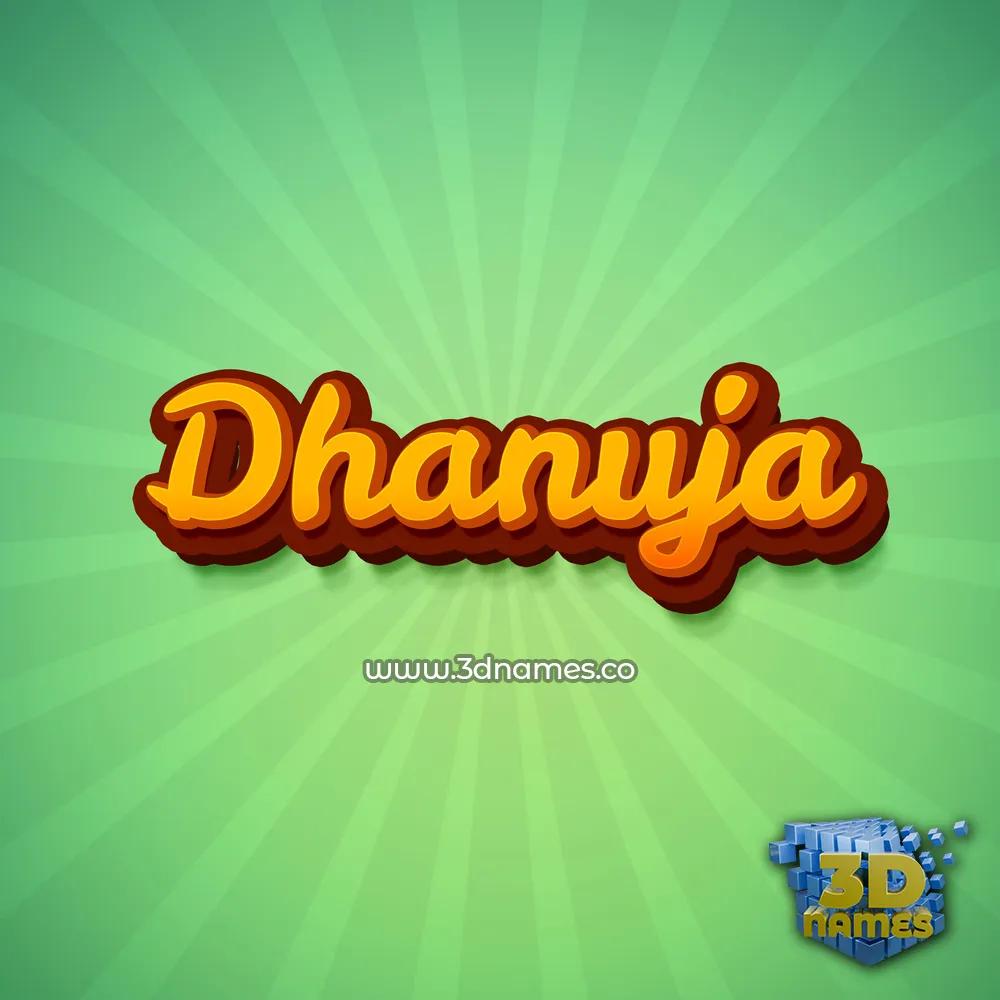 dhanuja in Green Rays style - 3D name wallpaper