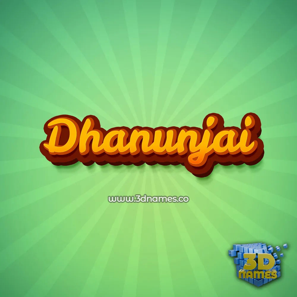 dhanunjai in Green Rays style - 3D name wallpaper