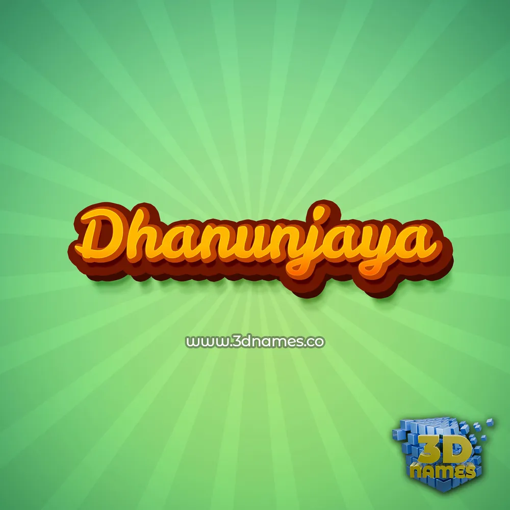 dhanunjaya in Green Rays style - 3D name wallpaper