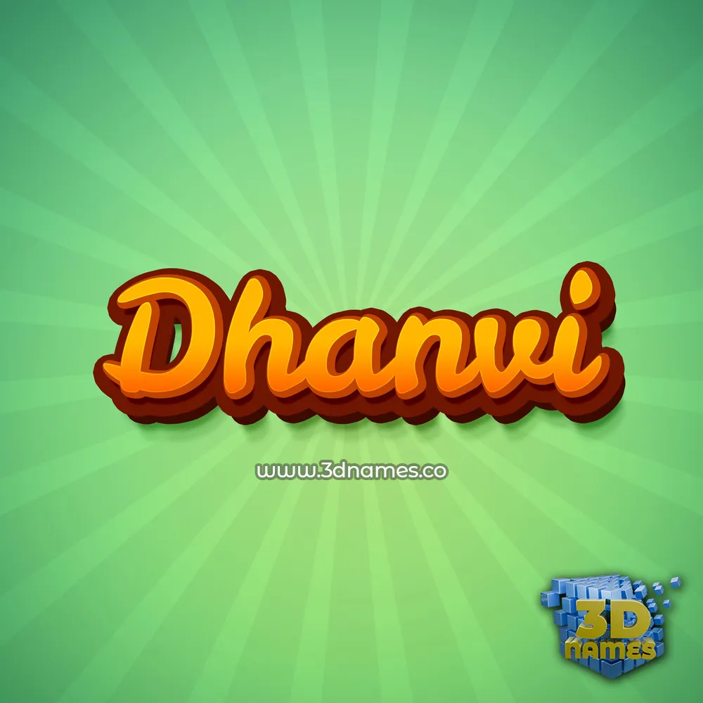 dhanvi in Green Rays style - 3D name wallpaper