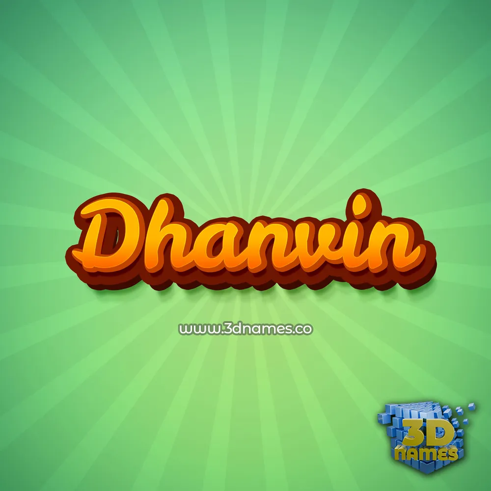 dhanvin in Green Rays style - 3D name wallpaper