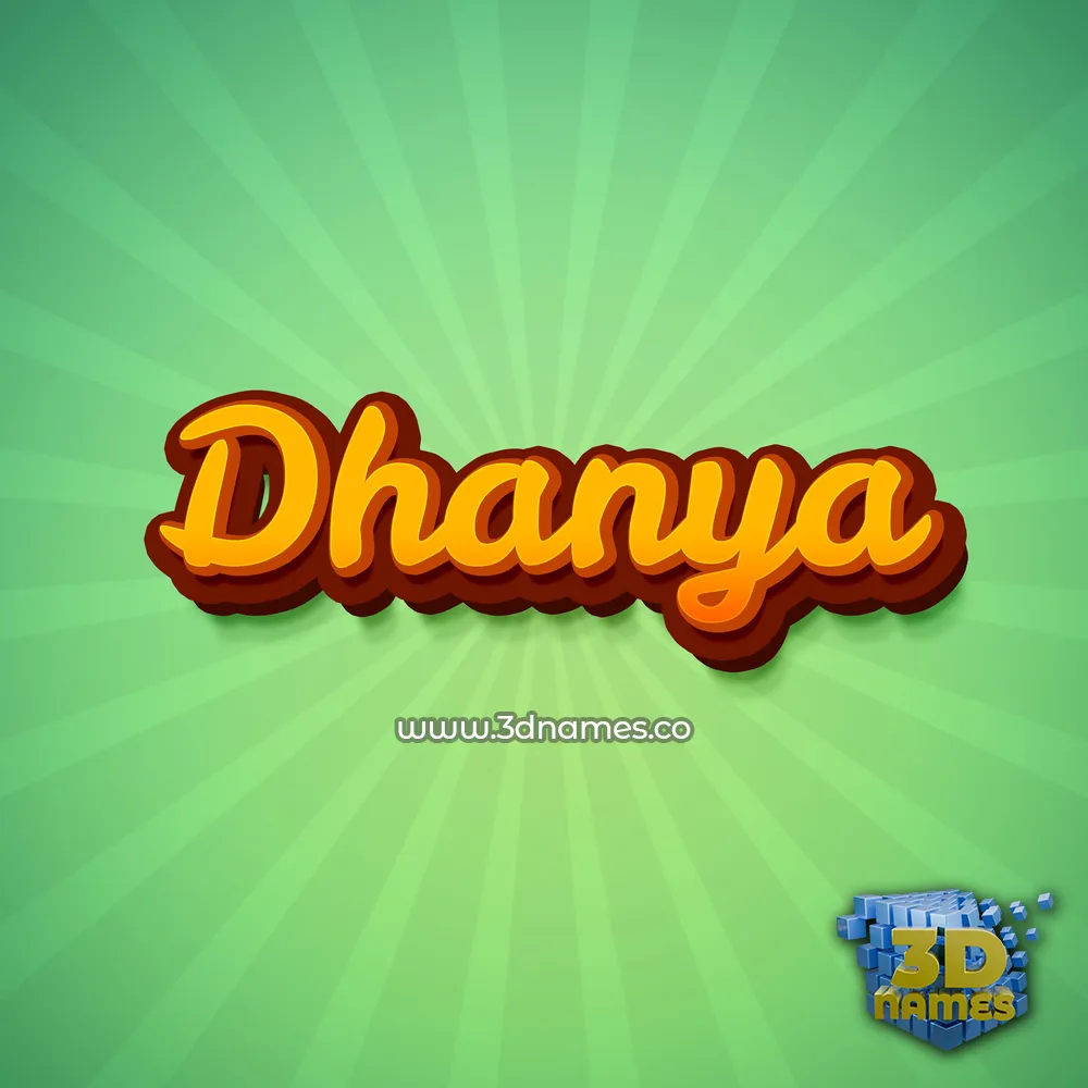 dhanya in Green Rays style - 3D name wallpaper