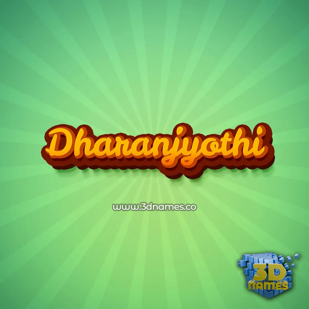 dharanjyothi in Green Rays style - 3D name wallpaper
