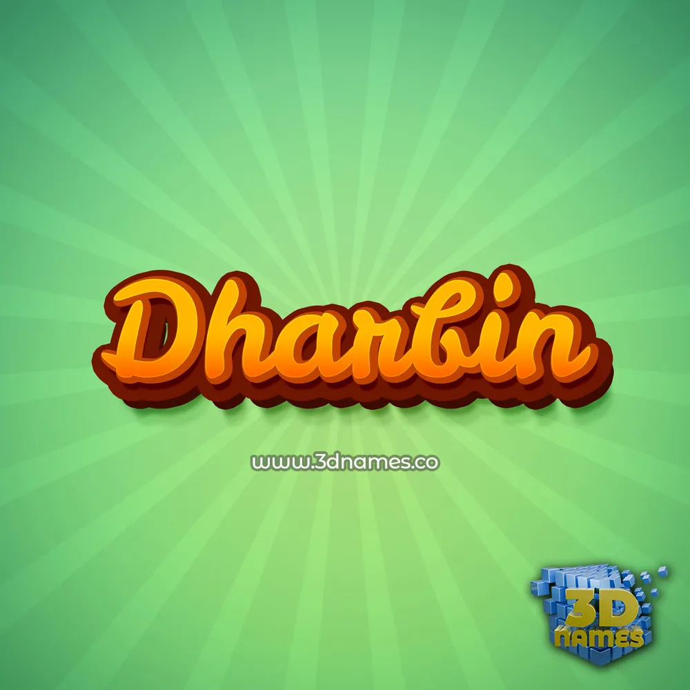dharbin in Green Rays style - 3D name wallpaper