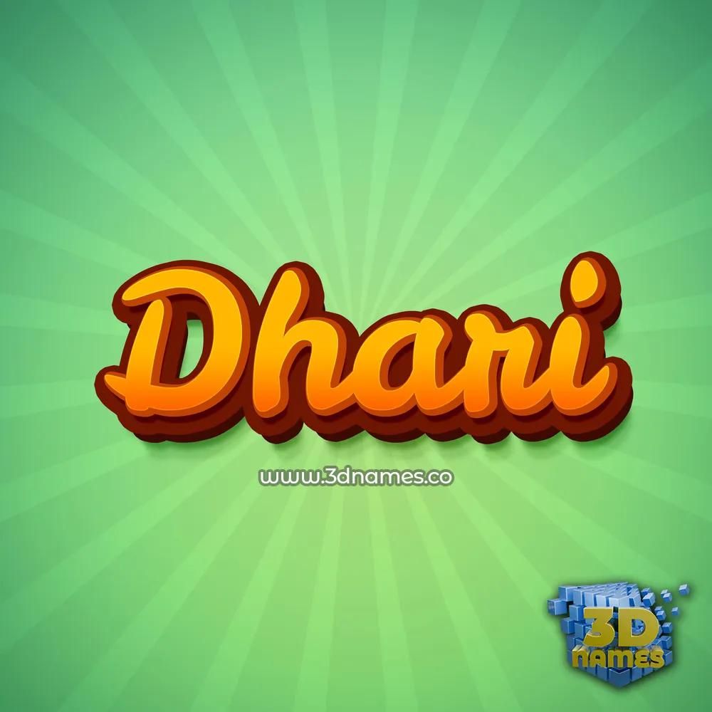 dhari in Green Rays style - 3D name wallpaper