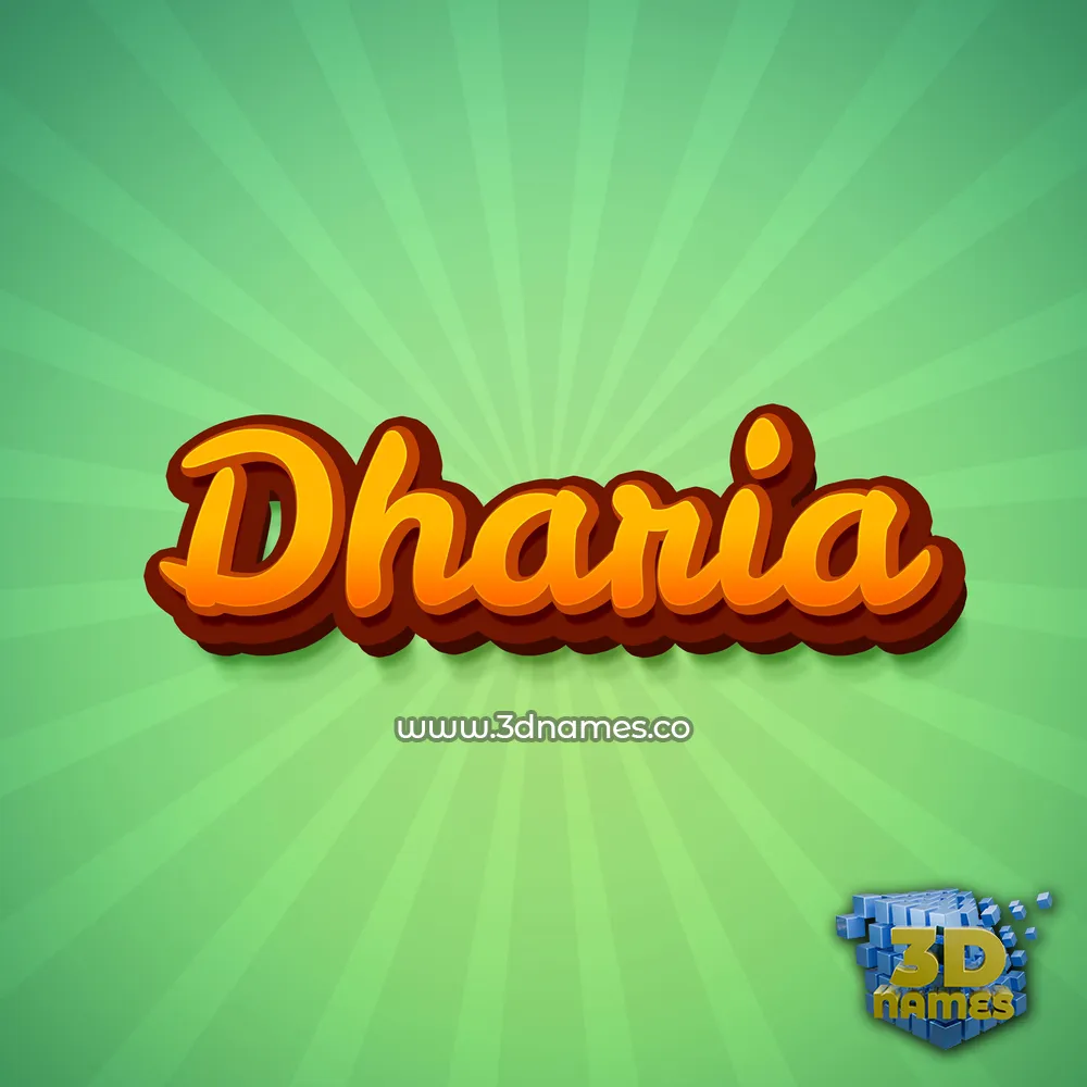 dharia in Green Rays style - 3D name wallpaper