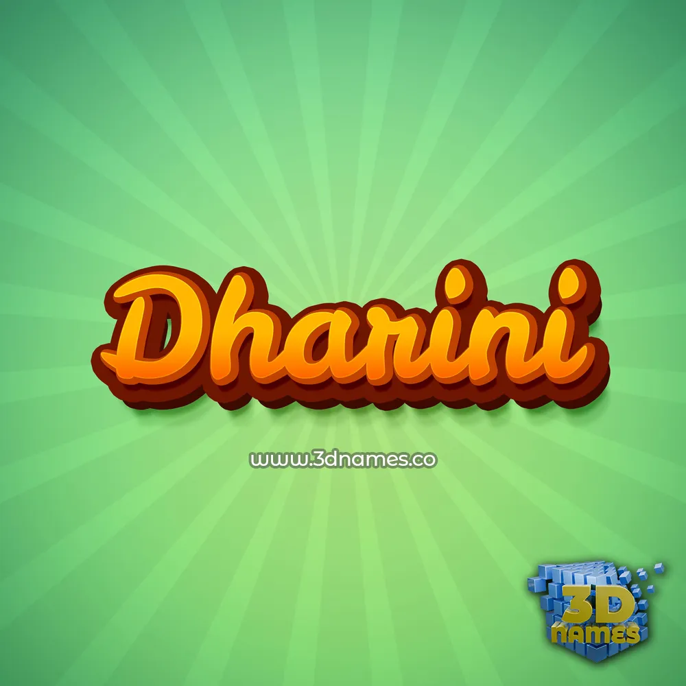 dharini in Green Rays style - 3D name wallpaper