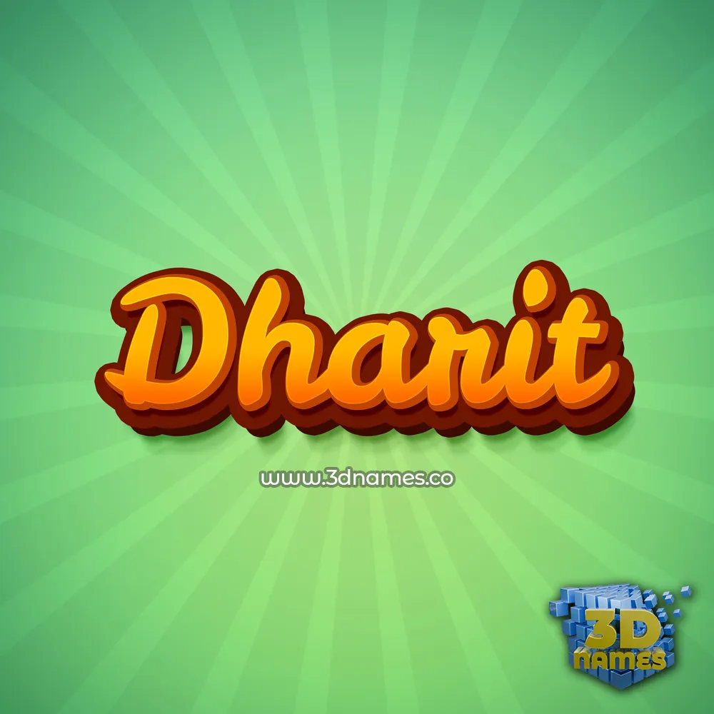 dharit in Green Rays style - 3D name wallpaper