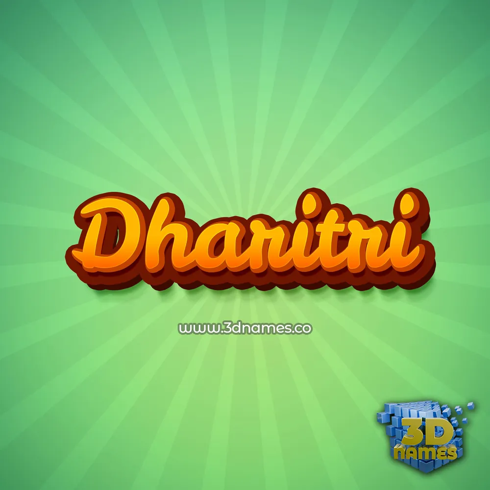 dharitri in Green Rays style - 3D name wallpaper